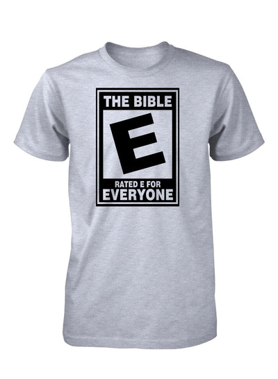 The Bible Rated E Everyone Christian T-Shirt for Men