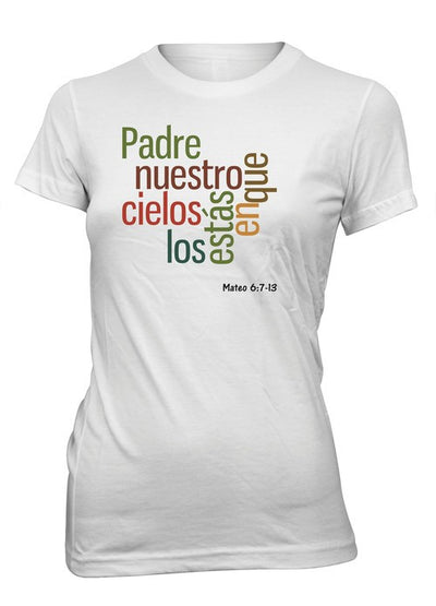 Padre Nuestro Dios Oracion Mateo Camiseta Cristiana Talla Juvenil
