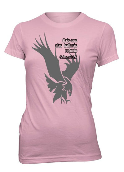 Cobertura de Dios Camiseta Cristiana Para Mujeres en Rosado | Aprojes