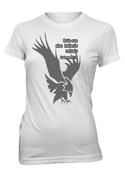 Cobertura de Dios Camiseta Cristiana Para Mujeres en Blanco | Aprojes