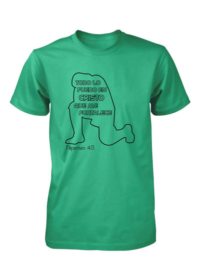 Todo Lo Puedo En Cristo Que Me Fortalece Filipenses Camiseta Cristiana