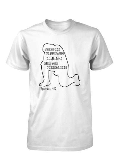 Todo Lo Puedo En Cristo Que Me Fortalece Filipenses Camiseta Cristiana