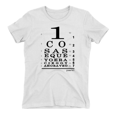 Ahora Veo Con Jesús Camiseta Cristiana Para Mujeres en Blanco | Aprojes