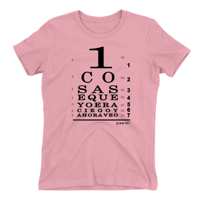 Ahora Veo Con Jesús Camiseta Cristiana Para Mujeres en Rosado | Aprojes