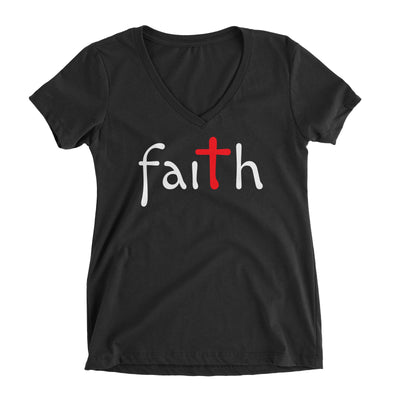Faith Cross Christian V-Neck T-Shirt for Juniors