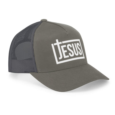 Jesus Trucker Hat - Christian Snapback Caps - Charcoal