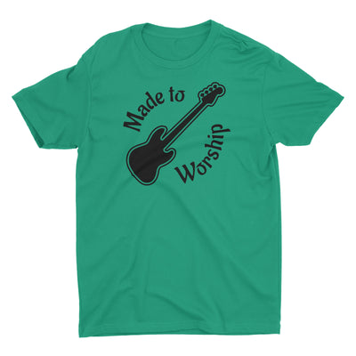 Made To Worship Bass Player Music Worshiper Band Christian T-Shirt for Men
