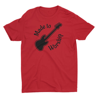 Made To Worship Bass Player Music Worshiper Band Christian T-Shirt for Men