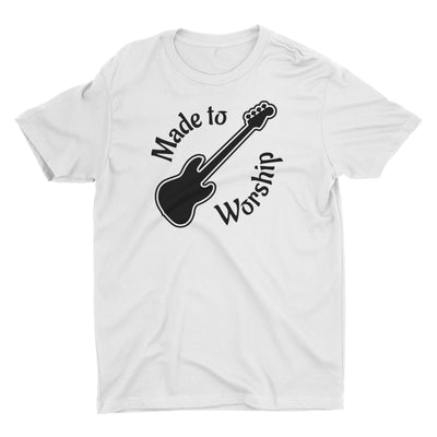 Made To Worship Bass Player Music Worshiper Band Christian T-Shirt for Men