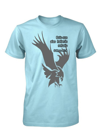 Cobertura de Dios Camiseta Cristiana Para Hombres en Celeste | Aprojes