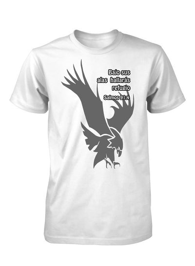 Cobertura de Dios Camiseta Cristiana Para Hombres en Blanco | Aprojes