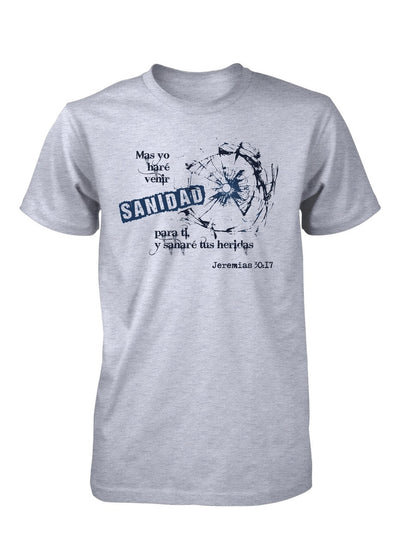 Sanidad Jesús Heridas Jeremias Versiculo Biblia Camiseta Cristiana