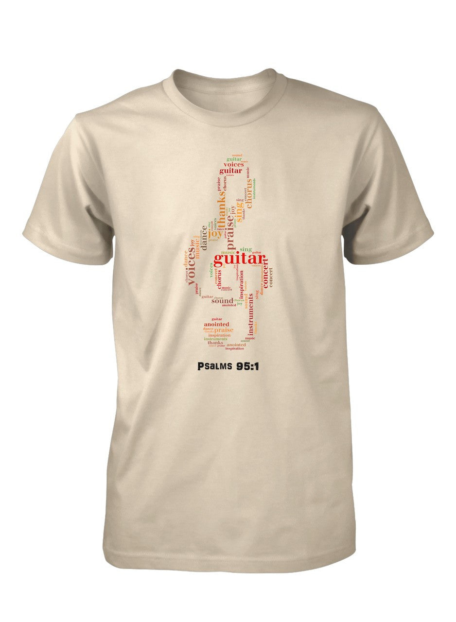 Praise God Worship Sing To The Lord Music Treble G Clef Christian T-shirt for Men