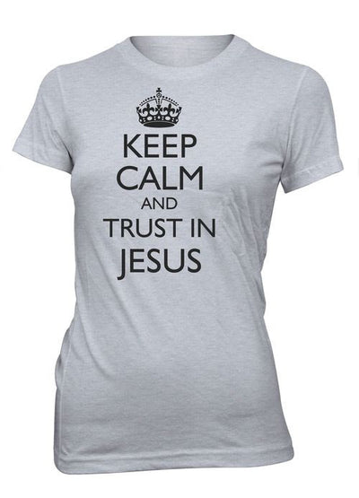 Keep Calm Trust in Jesus Faith God Christian T-shirt for Juniors