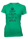 Keep Calm Trust in Jesus Faith God Christian T-shirt for Juniors