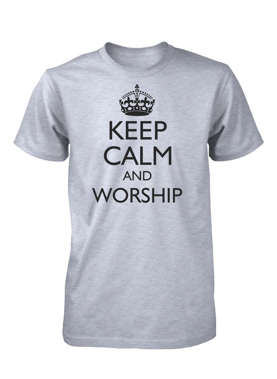 Keep Calm And Worship Music Band God Jesus Christian T-Shirt for Men