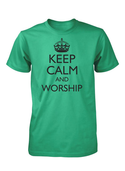 Keep Calm And Worship Music Band God Jesus Christian T-Shirt for Men