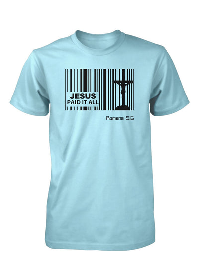 Jesus Paid Price Bar Code God Easter Christian T-shirt for Men