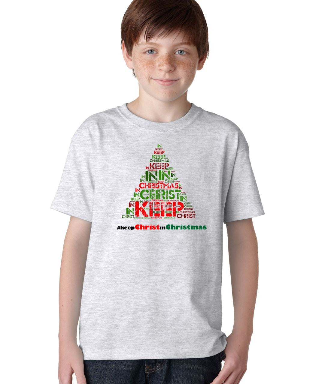 #Keep Christ in Christmas Hashtag Jesus Christian T-Shirt for Kids