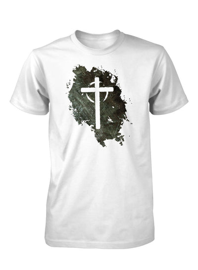 Jesus Lives Cross Grunge Easter Christian Tshirt for Men