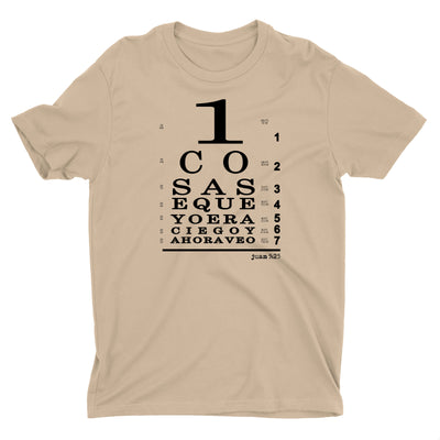 Ahora Veo Con Jesús Camiseta Cristiana Para Hombres en Beige | Aprojes
