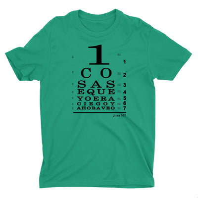 Ahora Veo Con Jesús Camiseta Cristiana Para Hombres en Verde | Aprojes