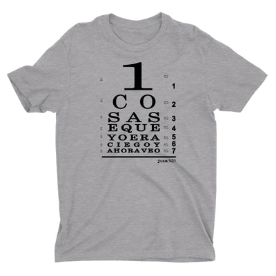 Ahora Veo Con Jesús Camiseta Cristiana Para Hombres en Gris | Aprojes