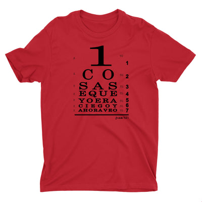 Ahora Veo Con Jesús Camiseta Cristiana Para Hombres en Rojo | Aprojes