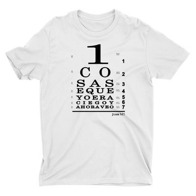 Ahora Veo Con Jesús Camiseta Cristiana Para Hombres en Blanco | Aprojes