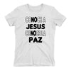 Conoce a Jesús Conoce la Paz Camiseta Cristiana Para Mujeres en Blanco | Aprojes