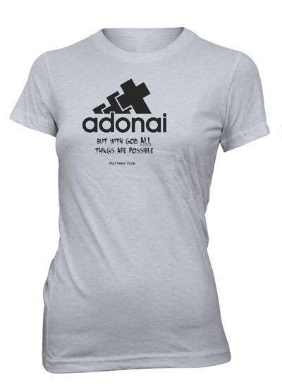 Adonai All Things Possible Heather Grey T-shirt for Juniors | Aprojes