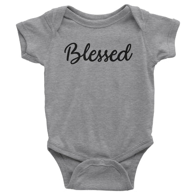 Blessed Baby Heather Grey Bodysuit | Christian Baby Gifts | Aprojes