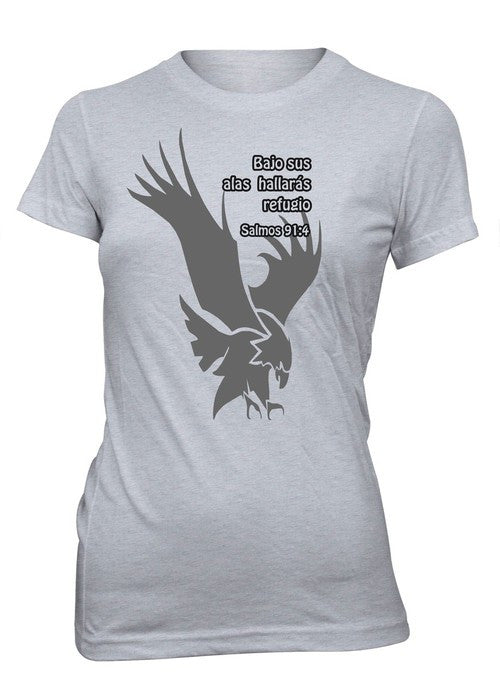 Cobertura de Dios Camiseta Cristiana Para Mujeres en Heather Gray | Aprojes