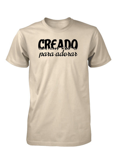 Creado Para Adorar Camiseta Cristiana Para Hombres en Beige | Aprojes