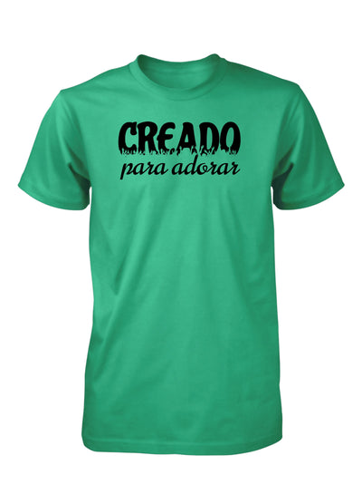 Creado Para Adorar Camiseta Cristiana Para Hombres en Green | Aprojes