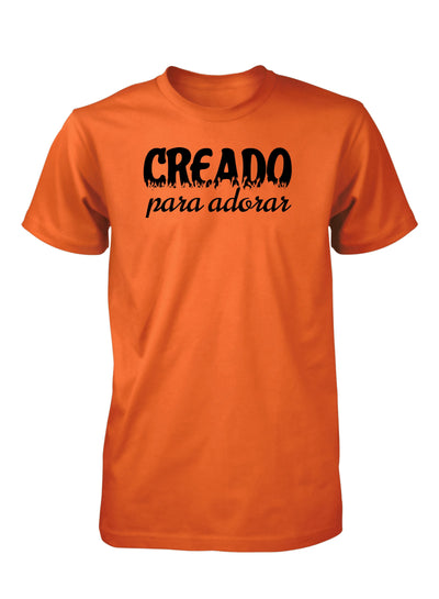 Creado Para Adorar Camiseta Cristiana Para Hombres en Orange | Aprojes