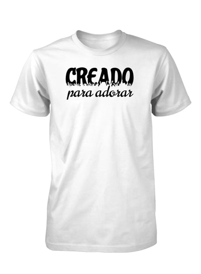 Creado Para Adorar Camiseta Cristiana Para Hombres en White | Aprojes