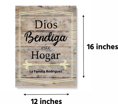 Dios Bendiga Este Hogar Cuadro Cristiano Personalizado - Canvas