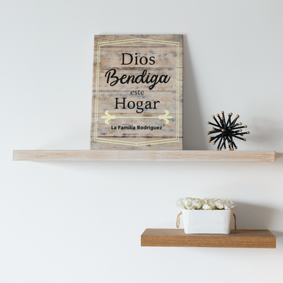 Dios Bendiga Este Hogar Cuadro Cristiano Personalizado - Canvas