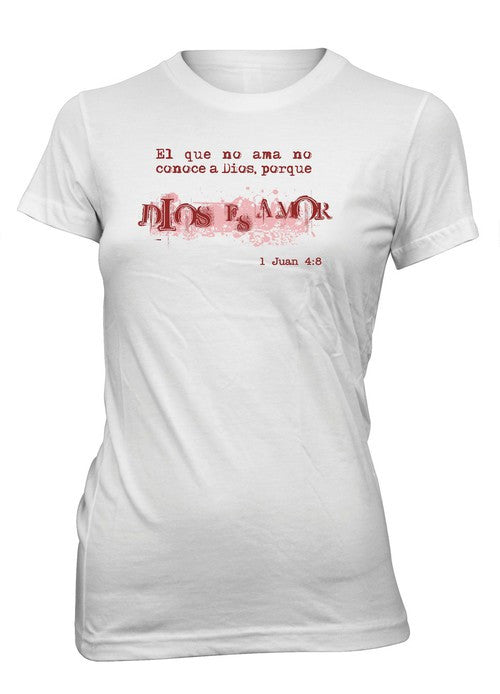 Dios Es Amor Camiseta Cristiana Para Mujeres en Blanco | Aprojes