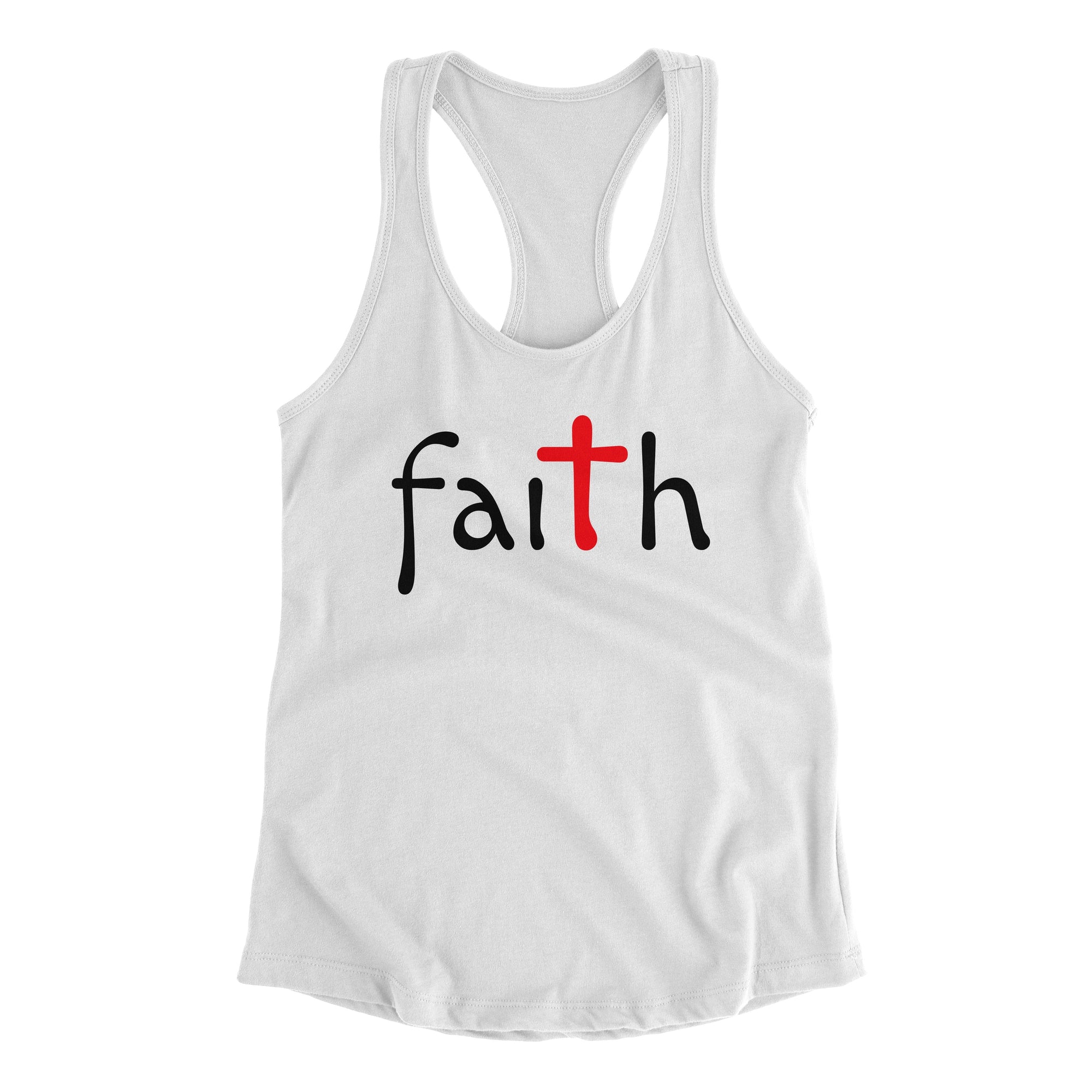 Faith White Tank Top for Women | Christian Workout Tanks | Aprojes