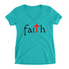 Faith Cross Christian V-Neck T-Shirt for Juniors