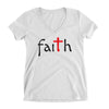 Faith Cross Christian V-Neck T-Shirt for Juniors