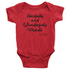 Fearfully and Wonderfully Made Baby Red Bodysuit | Christian Baby Gifts | Aprojes