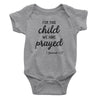 For This Child We Have Prayed Baby Heather Grey Bodysuit | Christian Baby Gifts | Aprojes