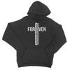 Forgiven Cross Christian Hooded Sweatshirt in Black | Aprojes