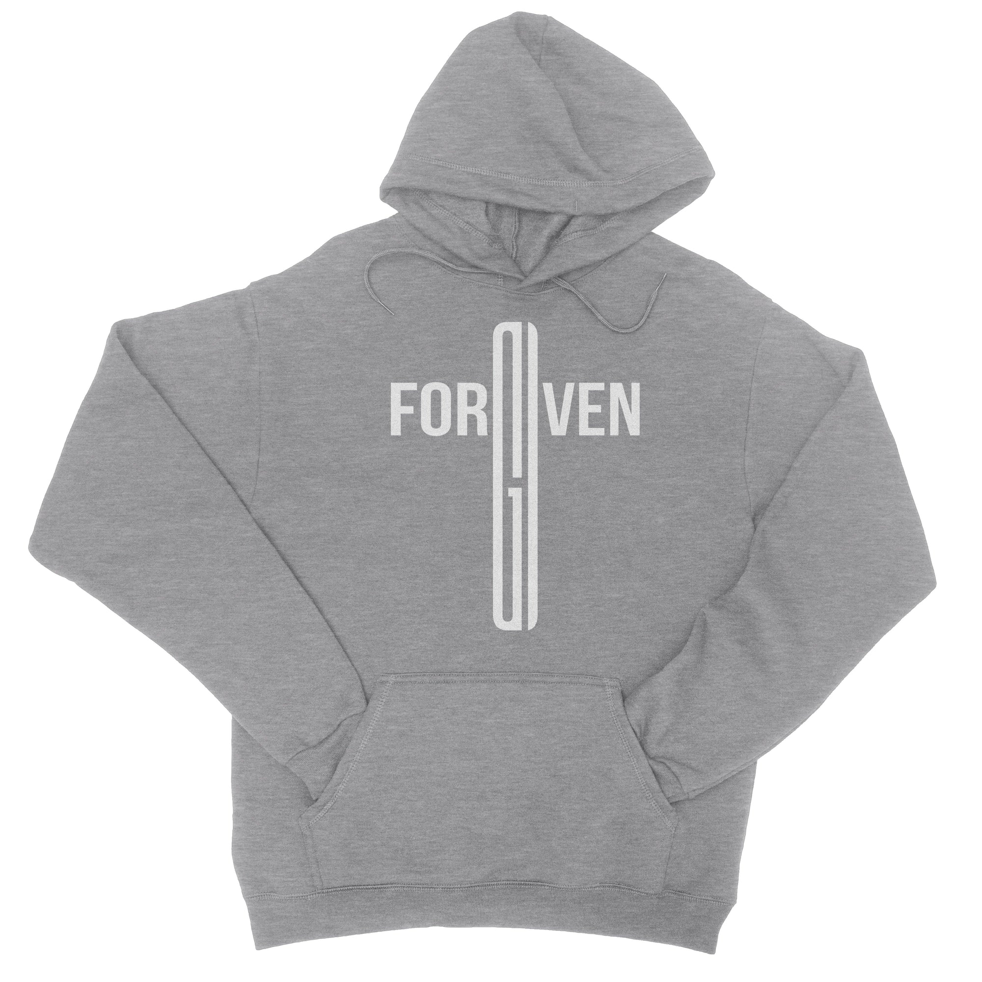 Forgiven Cross Christian Hooded Sweatshirt in Grey | Aprojes