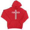 Forgiven Cross Christian Hooded Sweatshirt in Red | Aprojes