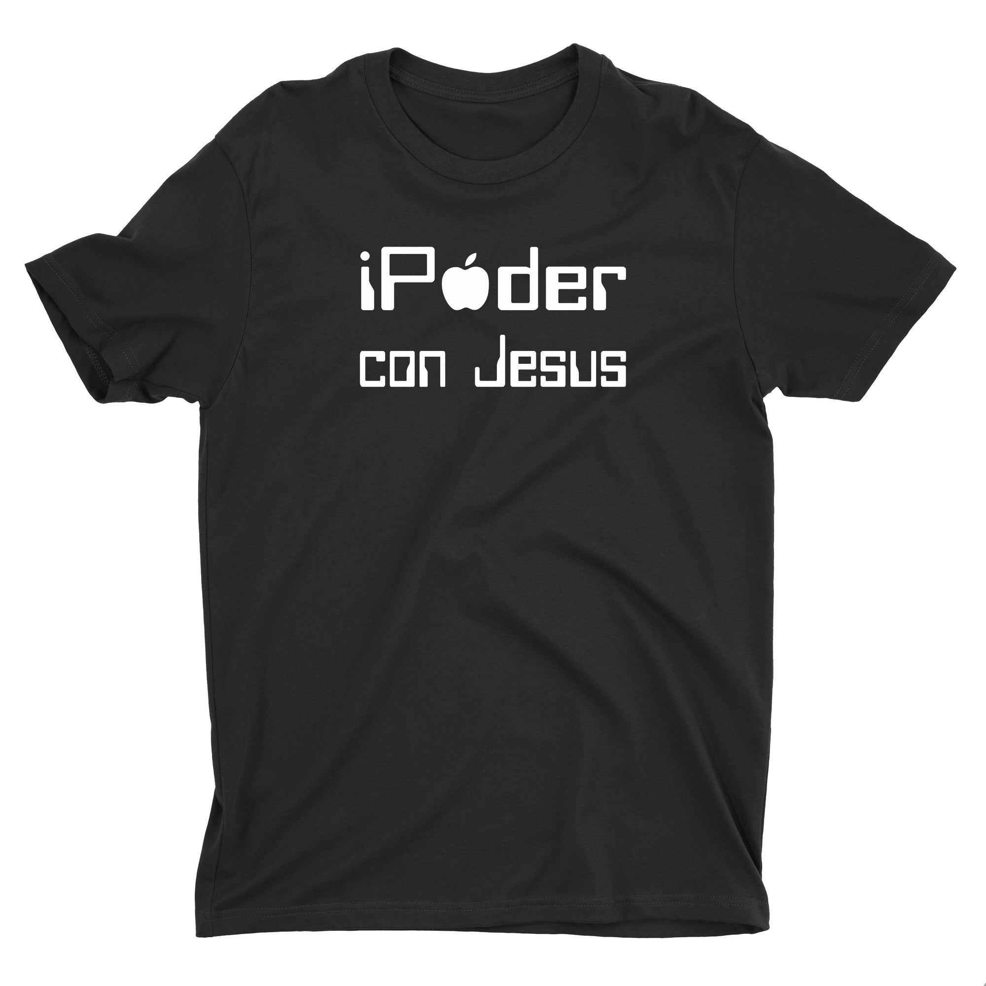 iPoder Con Jesus Camiseta Cristiana Para Hombres en Negro | Aprojes