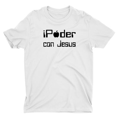 iPoder Con Jesus Camiseta Cristiana Para Hombres en Blanco | Aprojes